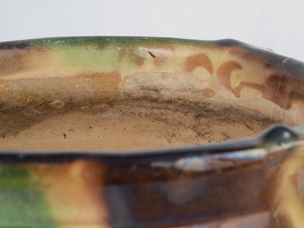 19th-century pair of Anduze flower pots w/ 4 handles 6"