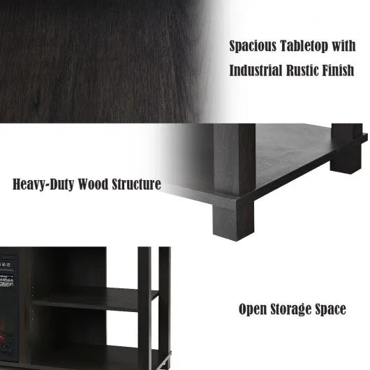 2-Tier TV Stand Storage Cabinet Console Adjustable Shelves