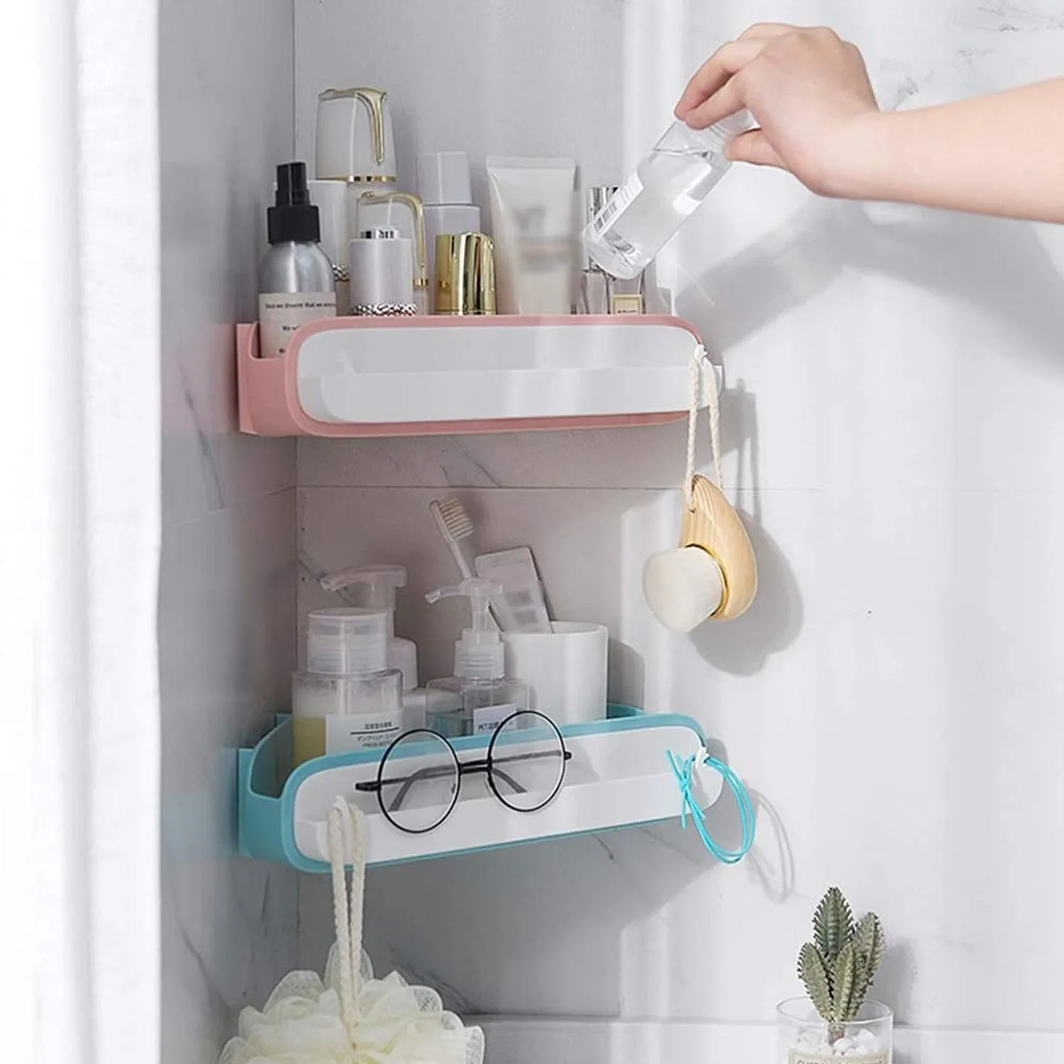 4059 Bathroom Shelves Bathroom shelf Wall-mounted Shelf, Triangle Storage Rack for Bathroom Shower Room, Simple Installation, Kitchen Corner Basket