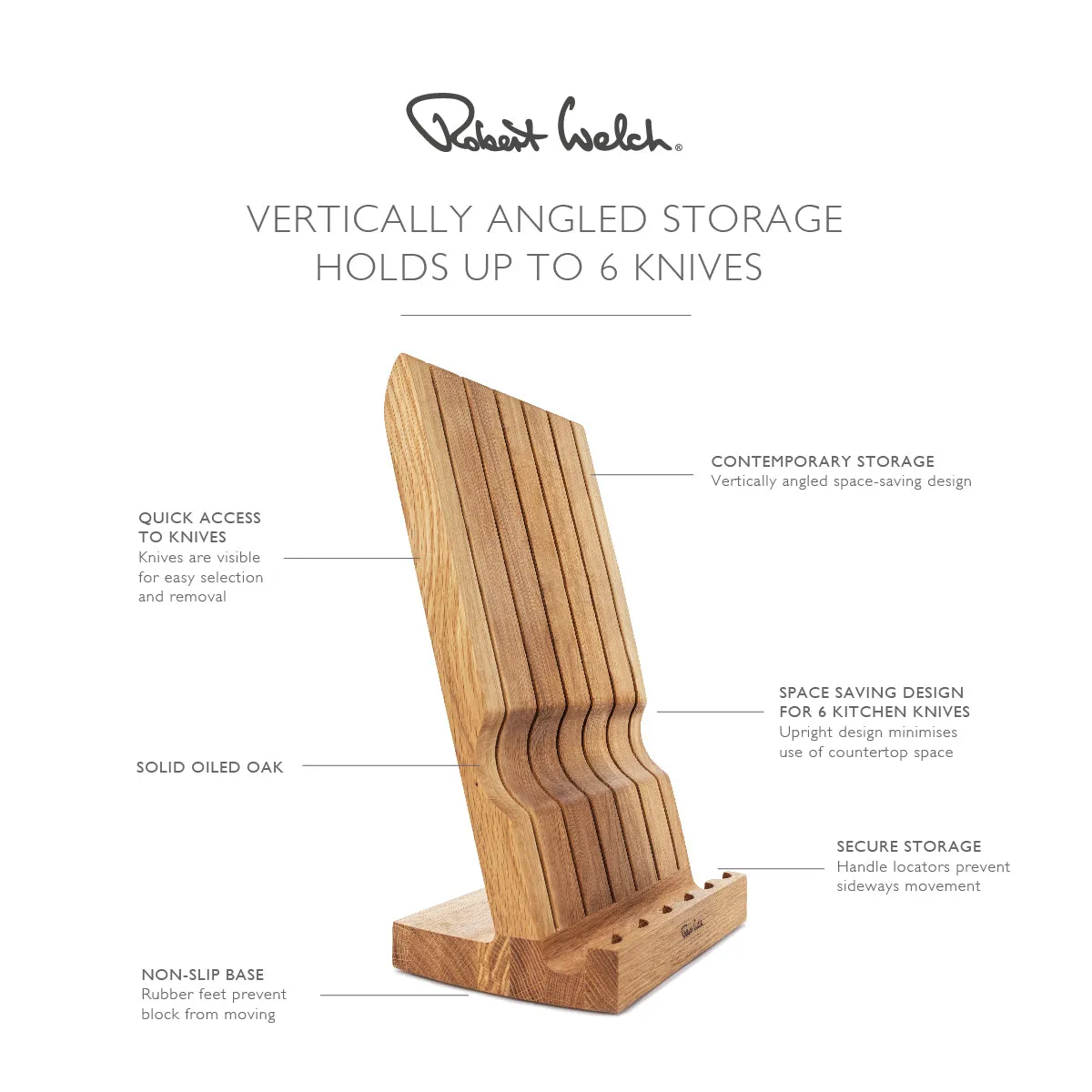 Angle Oak Knife Block