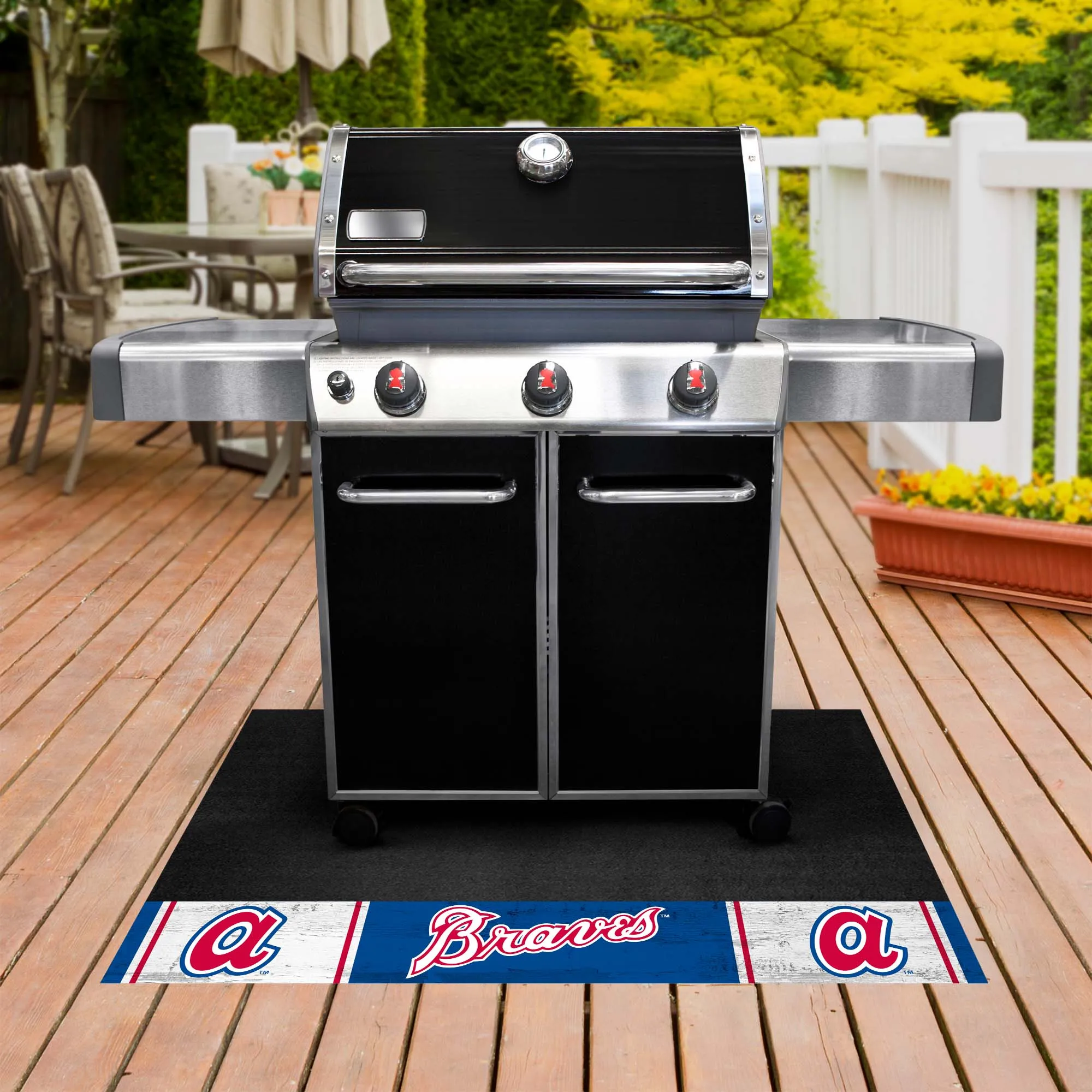 Atlanta Braves Vinyl Grill Mat - 26in. x 42in. 1974 Retro Logo