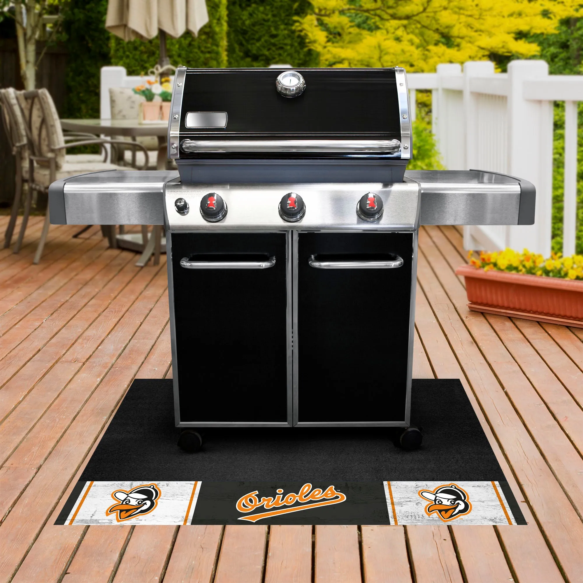 Baltimore Orioles Vinyl Grill Mat - 26in. x 42in. 1954 Retro Logo