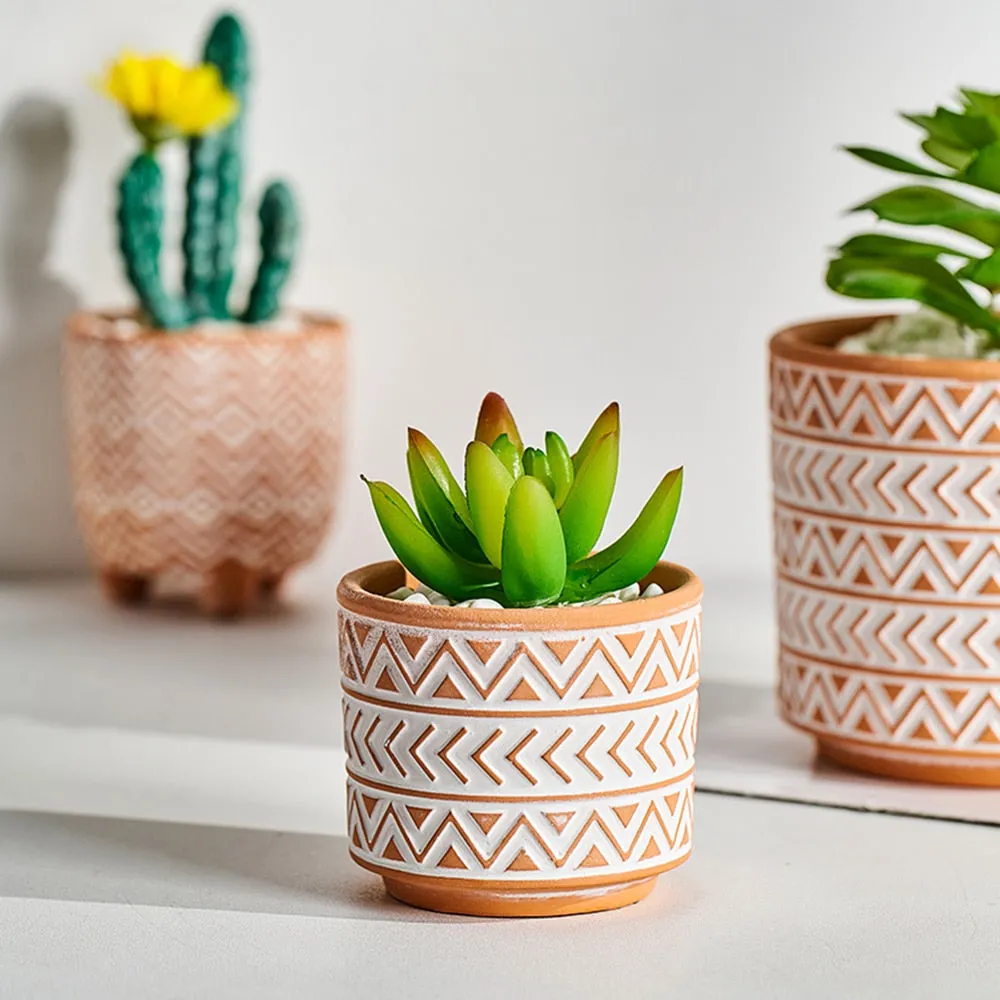 Boho terracotta plant pots