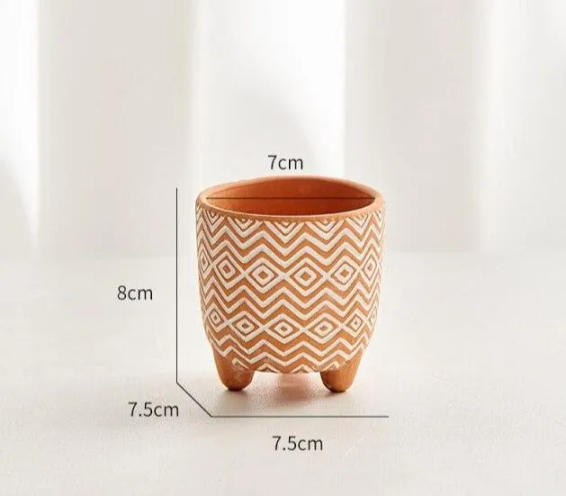 Boho terracotta plant pots