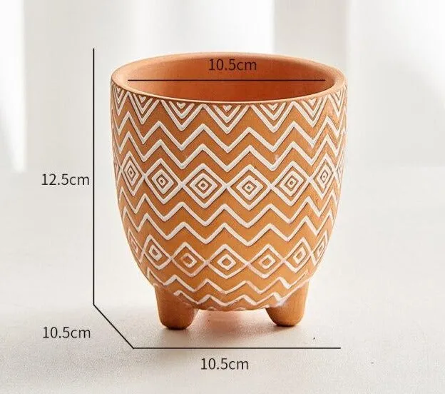 Boho terracotta plant pots