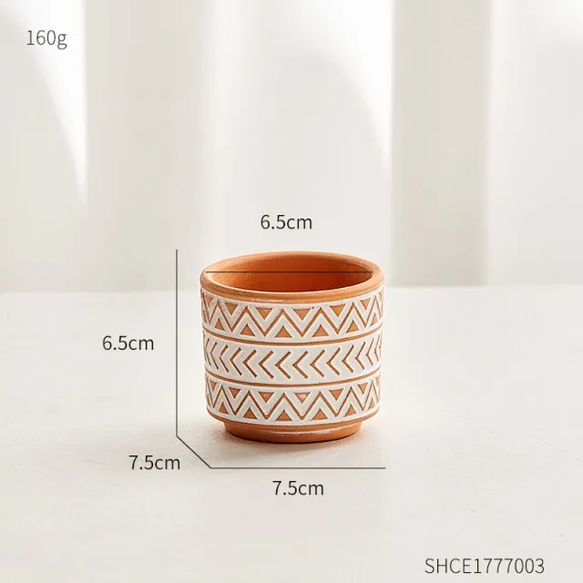 Boho terracotta plant pots