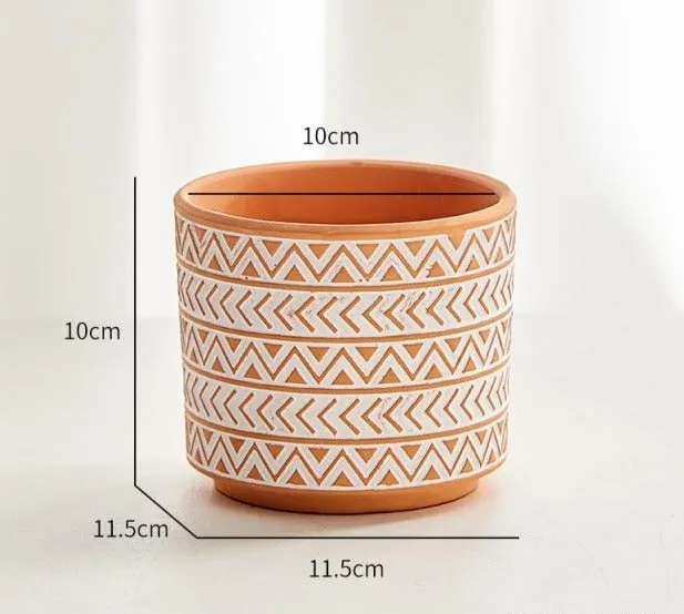 Boho terracotta plant pots