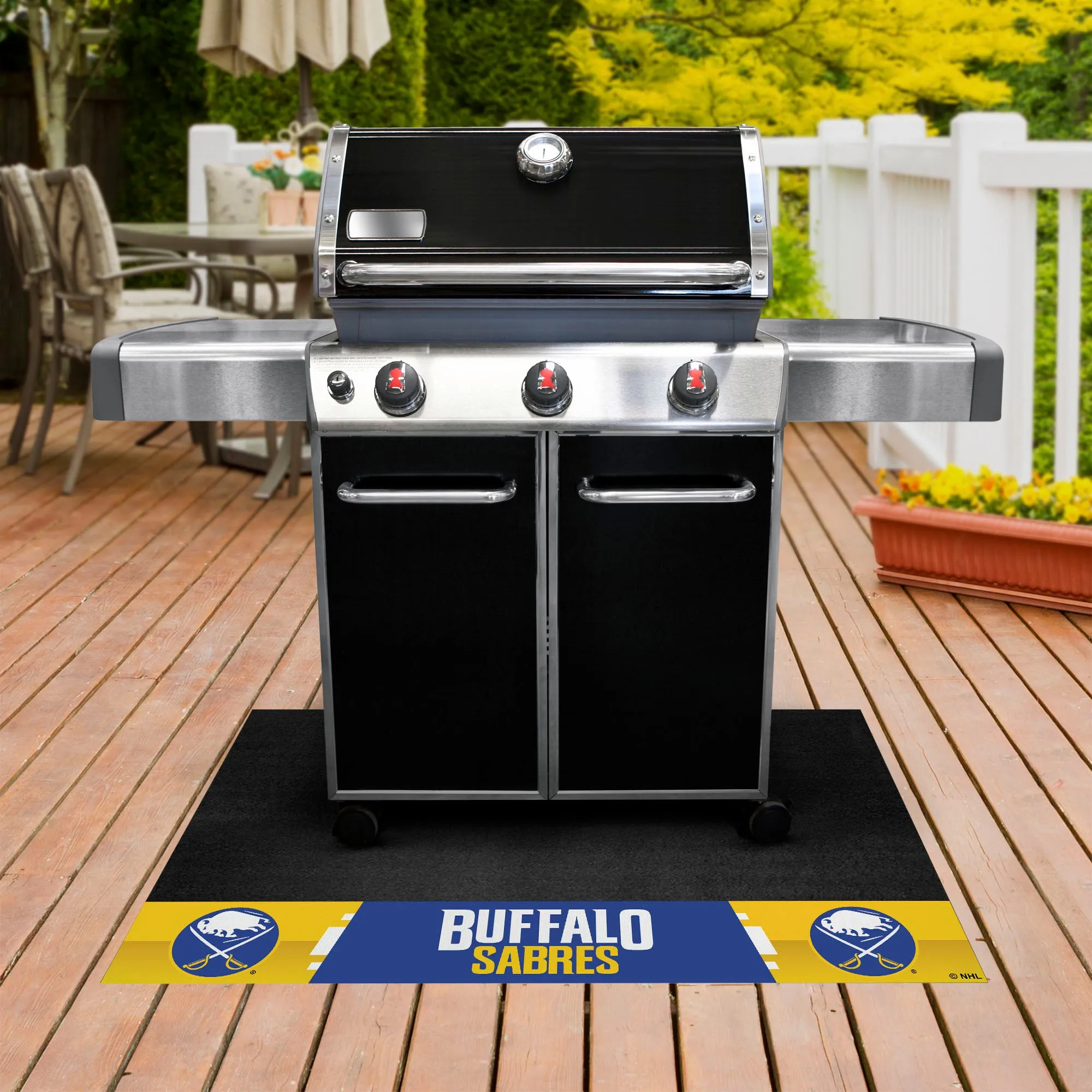 Buffalo Sabres Vinyl Grill Mat - 26in. x 42in.