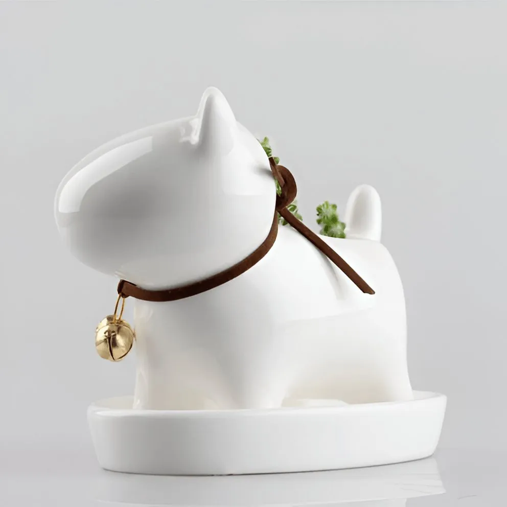 Bull Terrier Ceramic Flower Pot