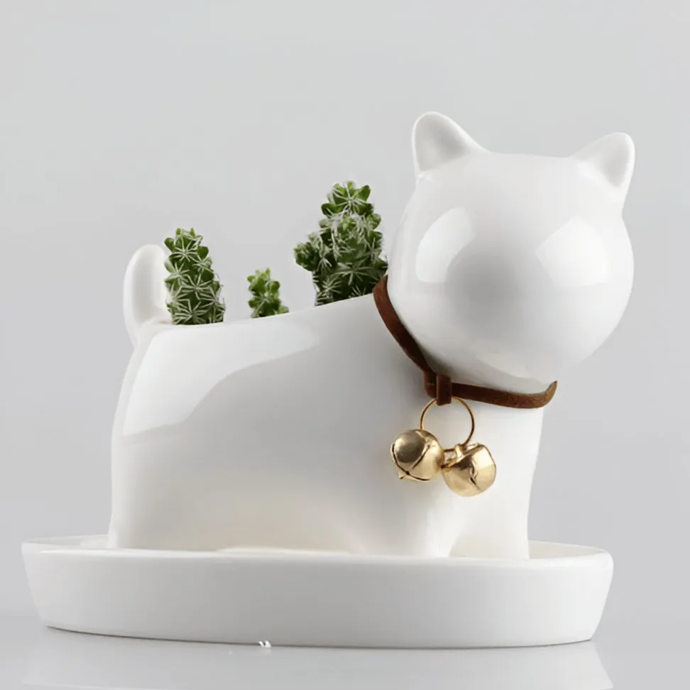 Bull Terrier Ceramic Flower Pot