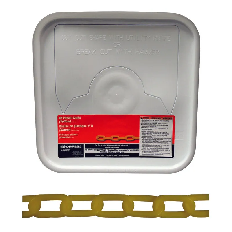 Campbell 8 Yellow Plastic Decorative Chain 0.29 in. D 1.5 in.