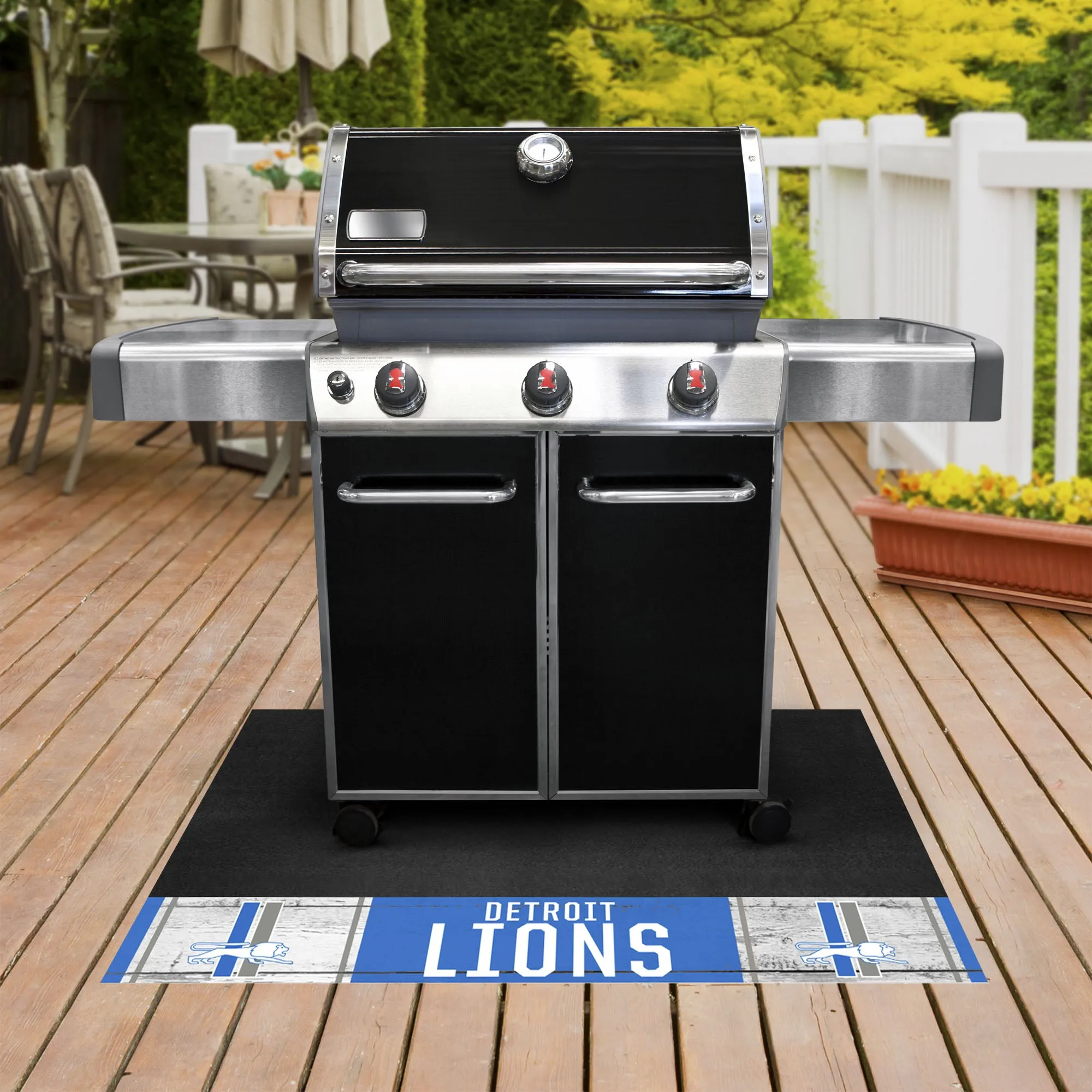 Detroit Lions Vinyl Grill Mat - 26in. x 42in., NFL Vintage