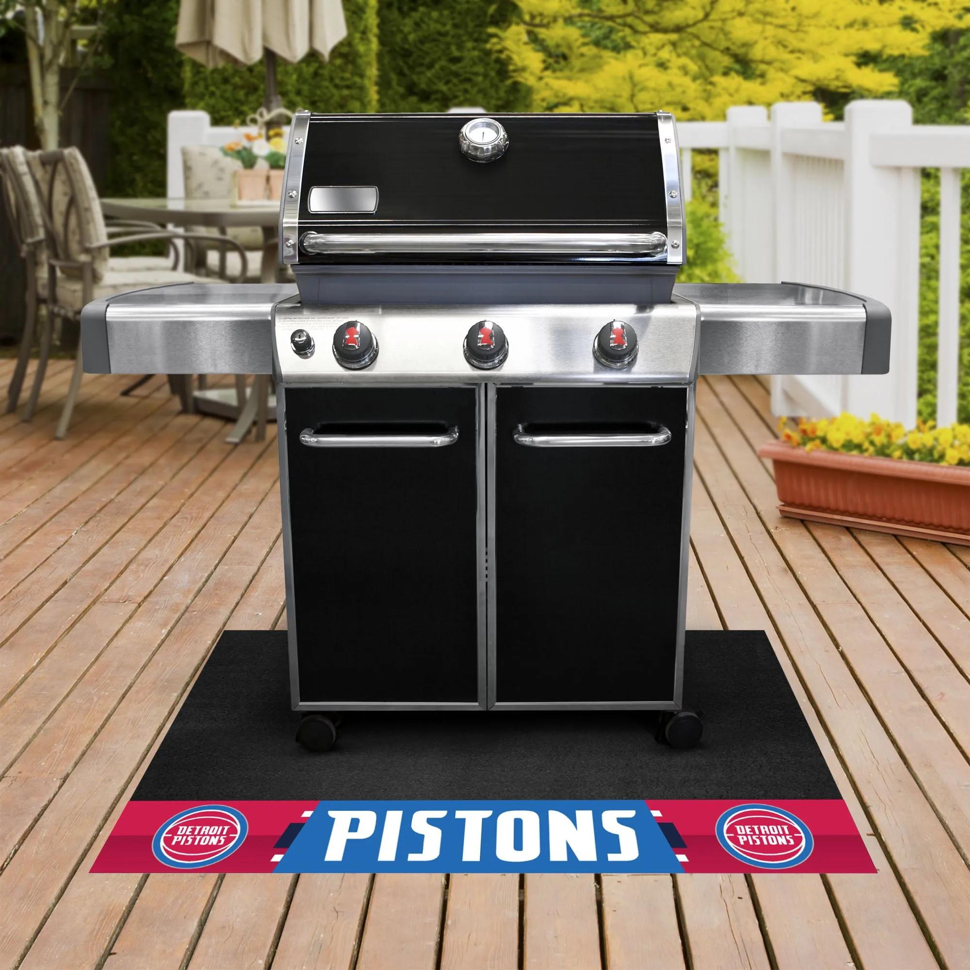 Detroit Pistons Pistons Vinyl Grill Mat - 26in. x 42in.