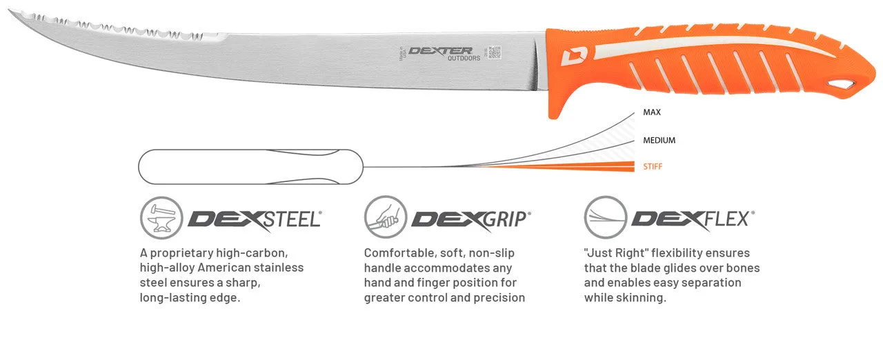 Dexter Outdoors DEXTREME Dual Edge DX10S 10" Stiff Fillet Knife