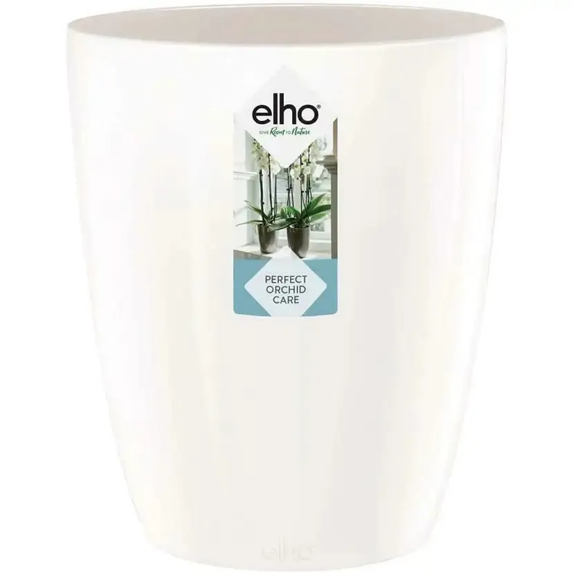 Elho Brussels Diamond Orchid High Flower Pot White - 10.7 X 12.7 X 10.7 cm