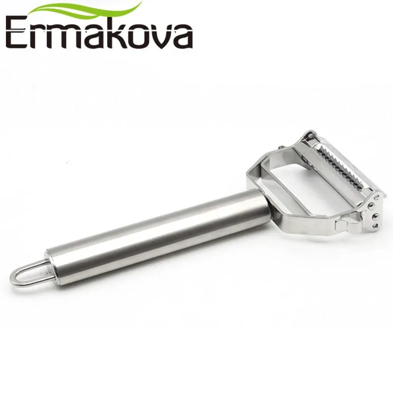 ERMAKOVA Dual Fruit Vegetable Peeler&Julienne Peeler Cutter Sharp Stainless Steel Potato Carrot Grater Planing Kitchen Tools