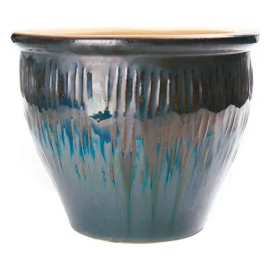 Etched Patio Pot Reflecting Chi 11.75in