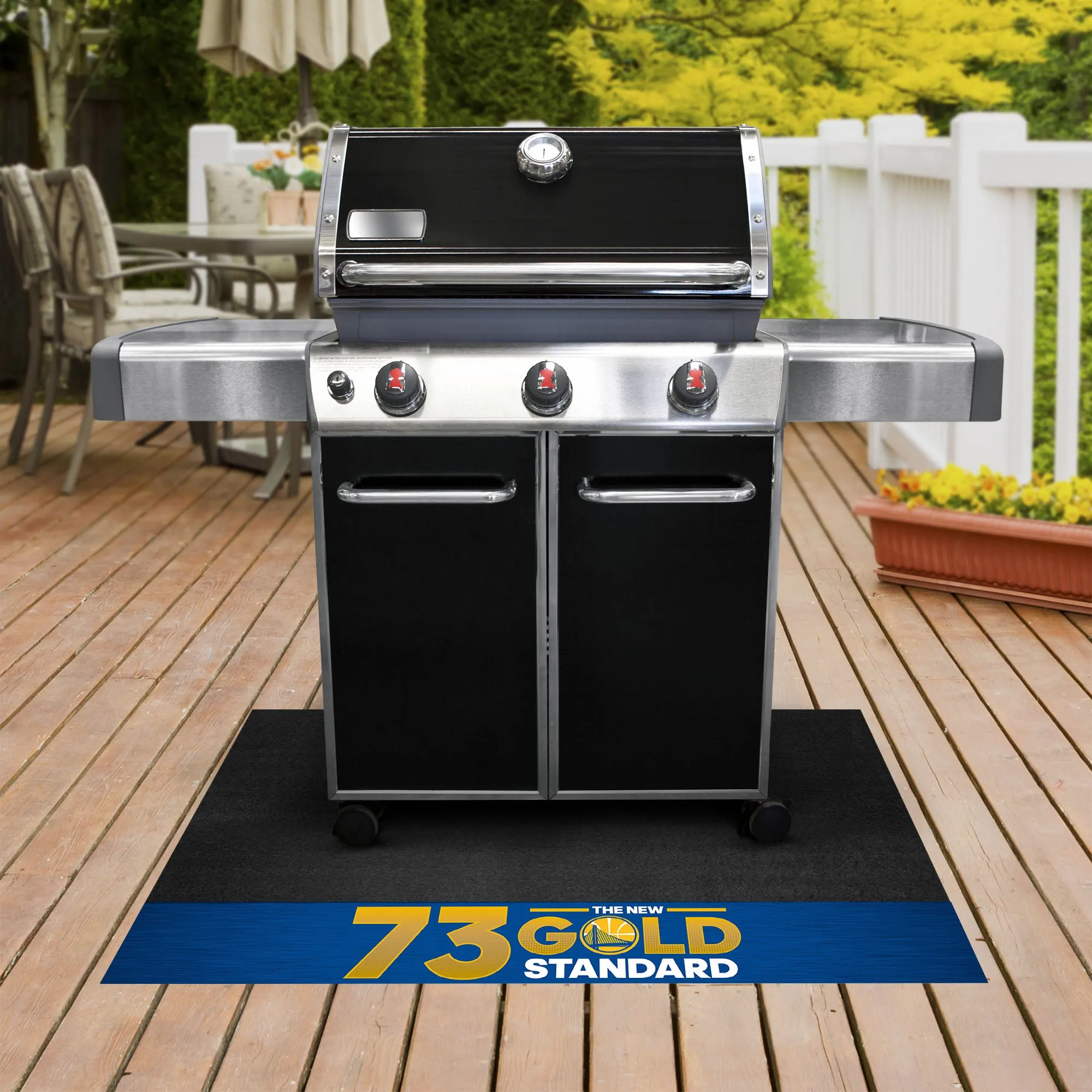 Golden State Warriors - 73 Vinyl Grill Mat - 26in. x 42in.