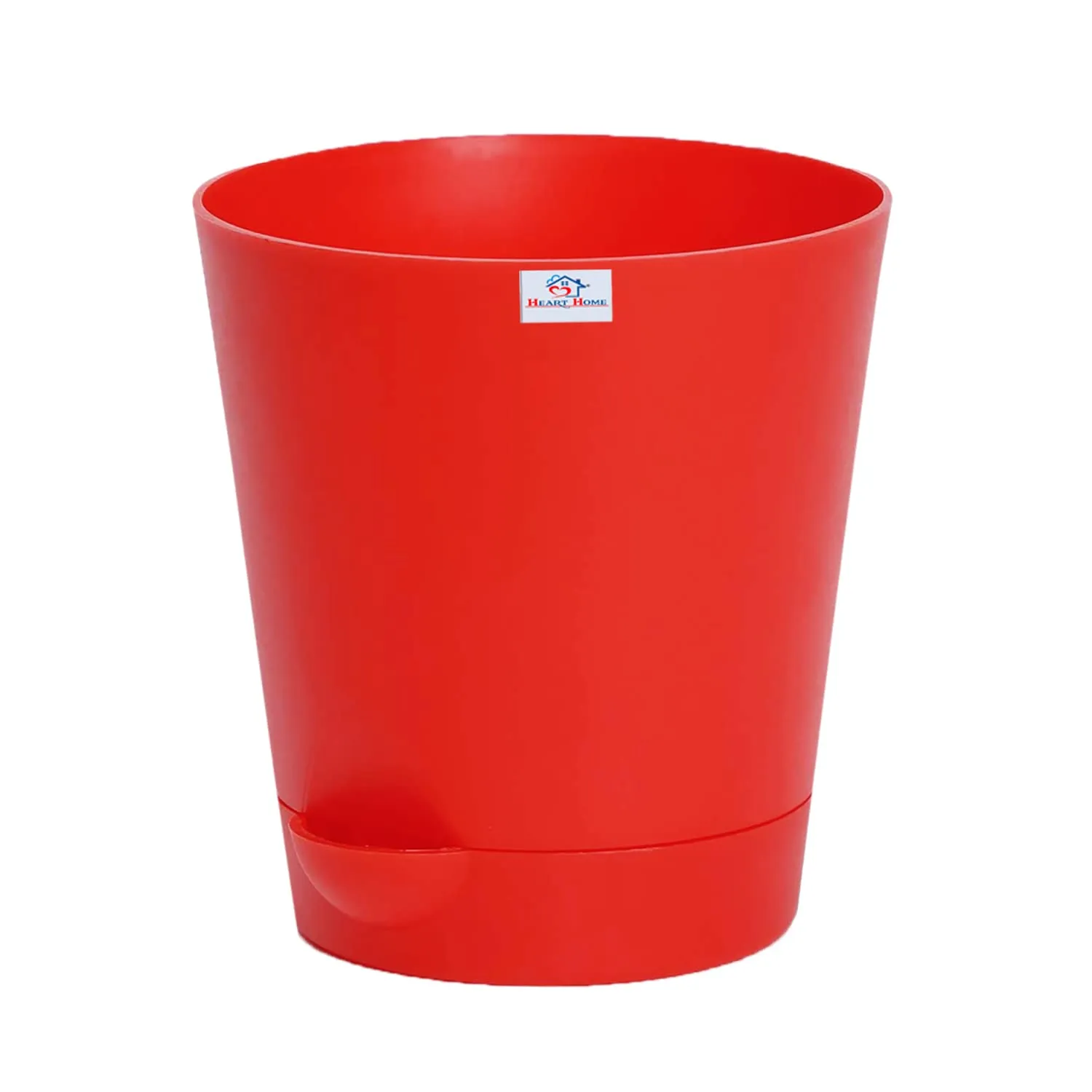 Heart Home Plastic Titan Pot|Garden Container for Plants & Flowers|Self-Watering Pot with Drainage Holes,6 Inch (Red)