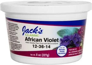 Jack's Classic, 12-36-14 African Violet Water-Soluble Fertilizer with Micronutrients for Developing Strong Colorful Plants, 8oz