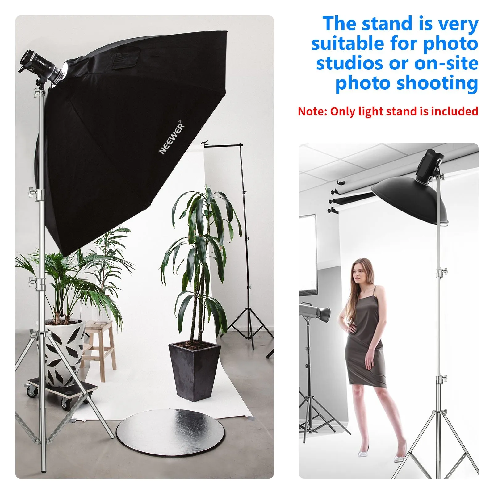 NEEWER 300cm Stainless Steel Photography Light Stand