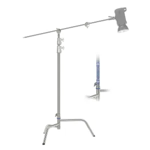 NEEWER SC320Q 10.5ft/320cm Stainless Steel Heavy Duty C Stand with Boom Arm