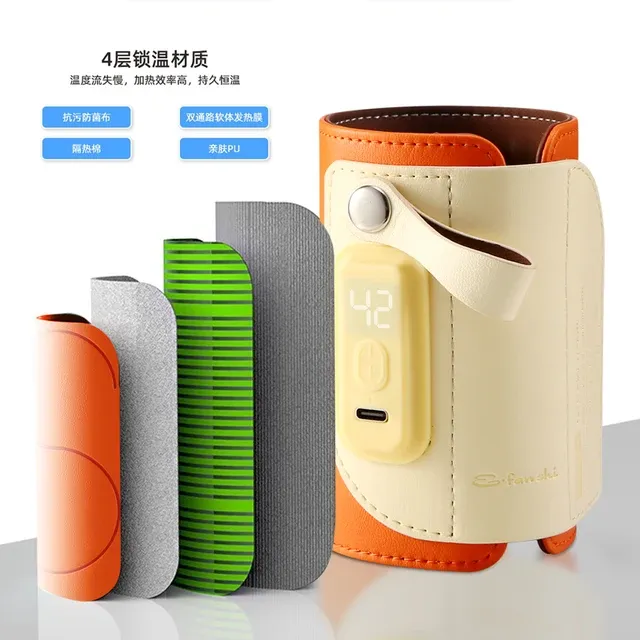 Portable Bottle Warmer USB charge Milk Heat Keeper Baby Bottle Keep Warmer Eco-Friendly material Efficient Heating