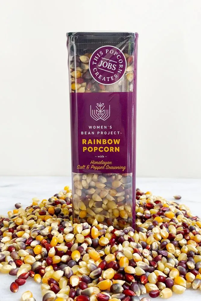 Rainbow Popcorn with Salt and Pepper Seasoning