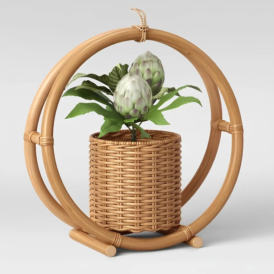 Rattan Hanging Plant Pots | Cane Hanging Flower Pots | Bamboo Hanging Planters - Ishita