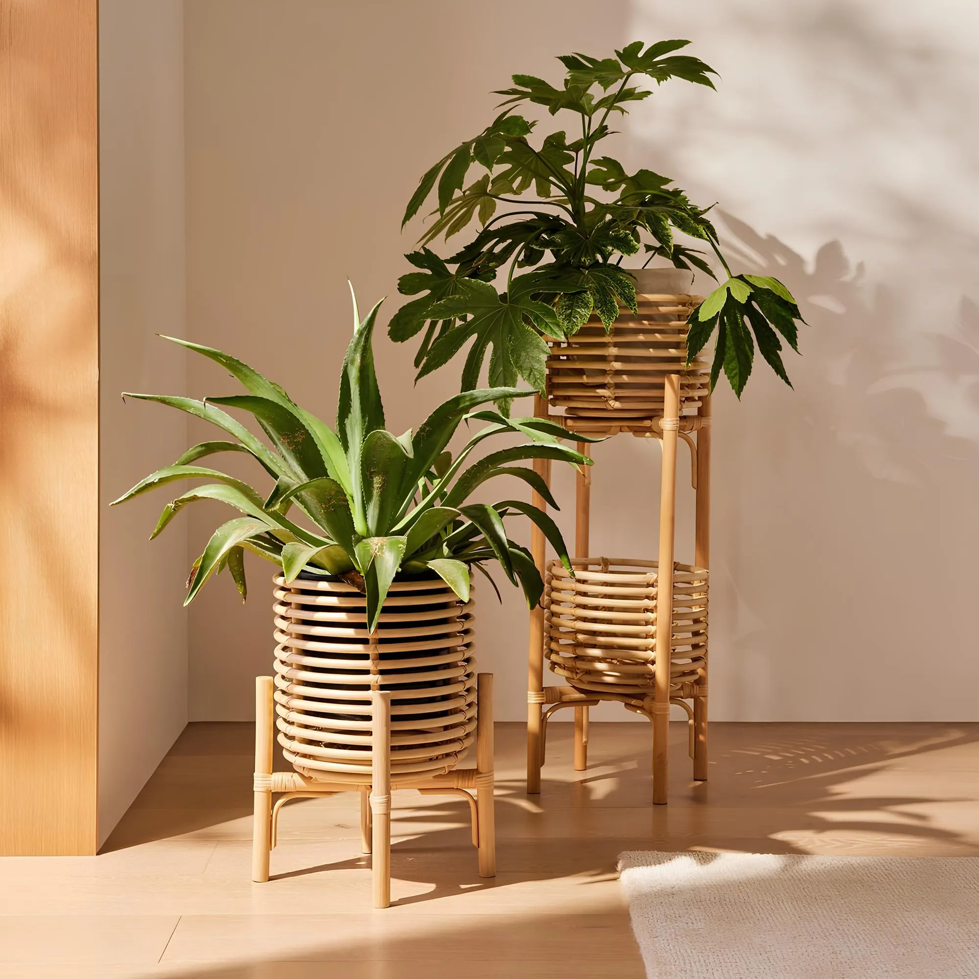 Rattan Plant Pots | Cane Flower Pots | Bamboo Planters - Ananya