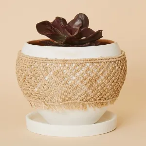 Small Macrame Wrap Terracotta Pot