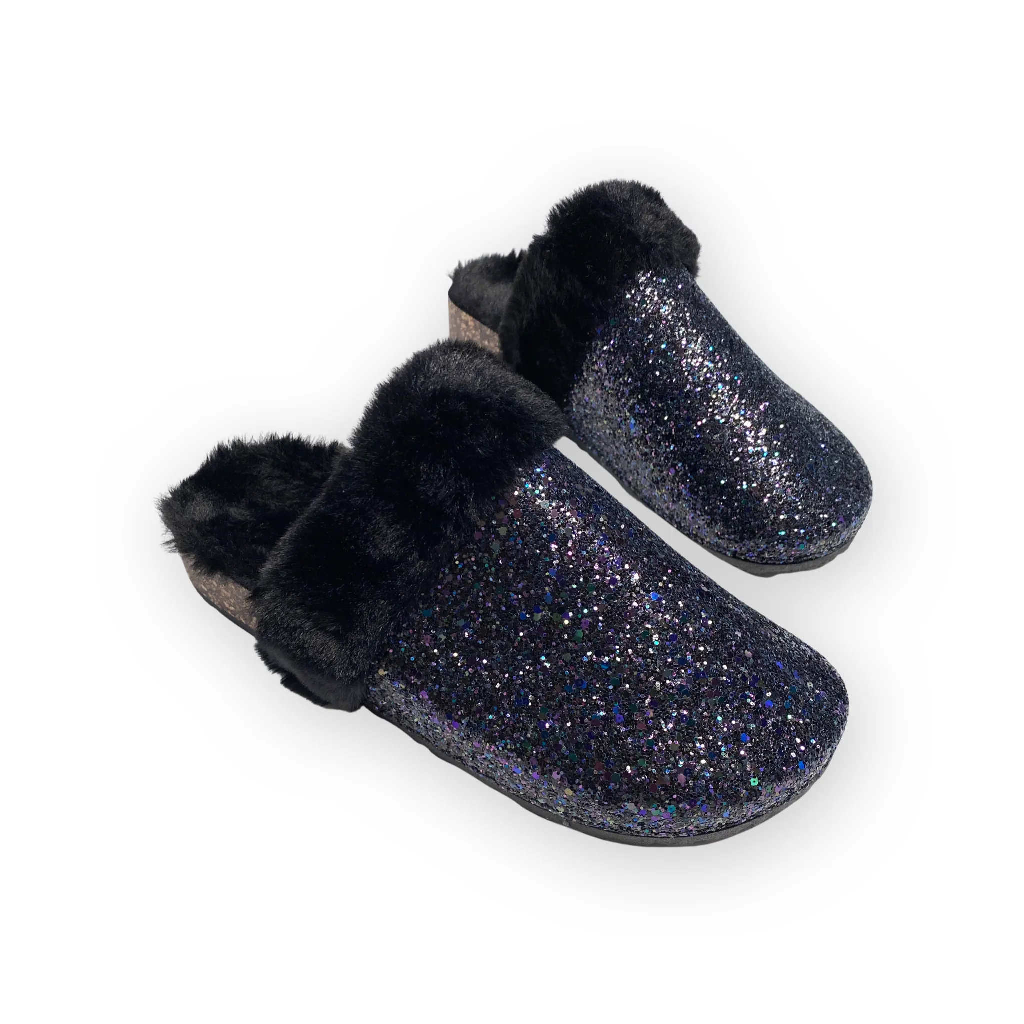 Sparkle & Shine Slides in Black