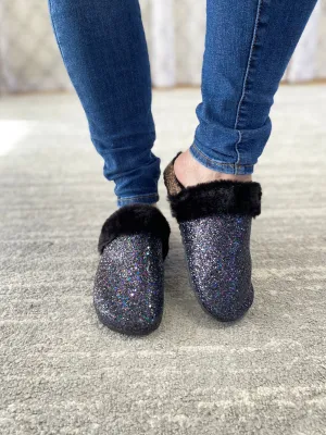 Sparkle & Shine Slides in Black