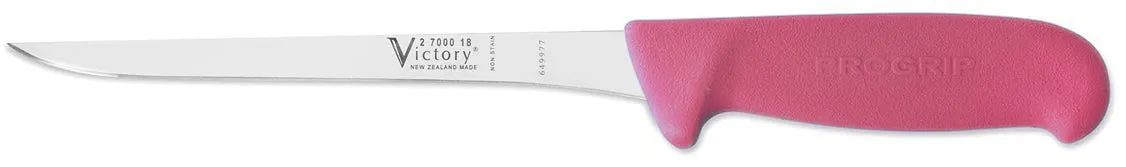 Victory Knives Flexible Straight Boning Knife Progrip Pink - 18cm